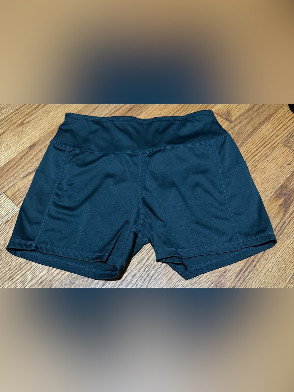 Amazon Women’s Black High-Rise Bike Shorts with Side Pockets